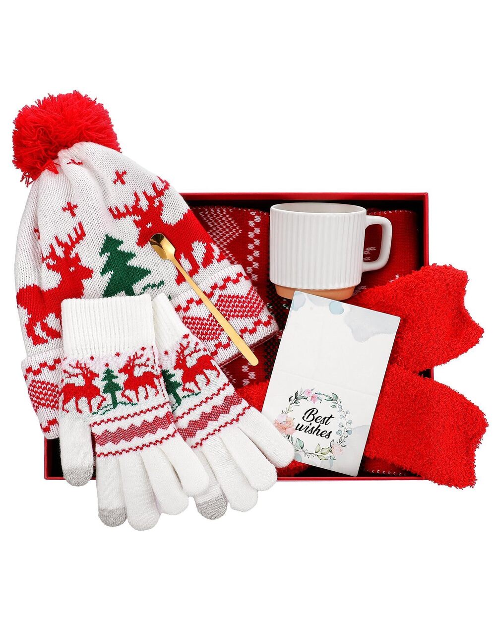 2269 Red Christmas Gift Baskets Christmas Tree Elk Winter Set Includes